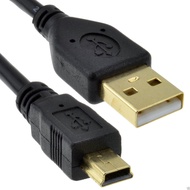 USB 2.0 Hi-Speed A to mini-B 5 pin Cable Power &amp; Data Lead - BLACK