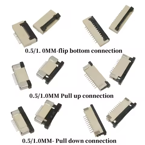 10Pcs FPC connector socket 0.5/1.0mm flip cover/up/down connection 4/5/6/7/8/10/12/14/16/18/20/22/24