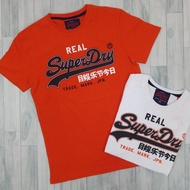 Left Orange Extremely Dry Round Neck Two-Color Men's Versatile Half-Sleeved Short T-Shirt Superdry M