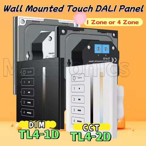 DC24V TL4-1D/TL4-2D Wall Mounted Touch Panel 1 or 4 Zone 1/4 DALI address with RF 2.4G DIM/CCT DALI 