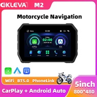 EKLEVA 5 inch Motorcycle Wireless CarPlay Moto Android Auto Navigation Display Screen Portable Digit