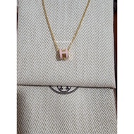 Hermes Mini Pop H Necklace in Rose Dragee / GHW