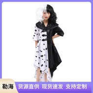 Halloween Dalmatian-Inspired Witch Costume - Spotted Design