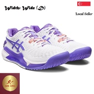 Asics Womens Gel Resolution 9 Wide (D) White/Amethyst Tennis Shoes