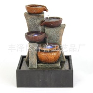European-Style Fountain Water Creative Commercial Home Office Student Mini Desktop Decoration Feng Shui Fortune Fortune