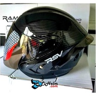 HELM RSV OPEN FACE WINDTAIL CARBON SMOKE | HALF FACE HELMET | SINGLE
