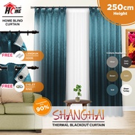 [HOMEBLIND] SHANGHAI Thermal Insulated Blackout UV Protection Curtain /Langsir Tebal Hotel / Ring / 