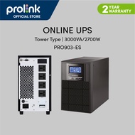 Prolink PRO903-ES 3000VA | 2700W Pure Sine Wave Online UPS Power Backup Battery Uninterruptible Power Supply with AVR suitable for Data Center Medical Equipment Office Workplace ATM and Kiosk machine (Backup Power) (Professional Series)