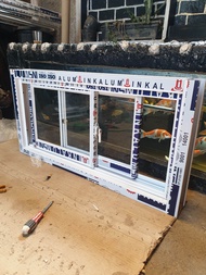 kusen aluminium jendela sliding kanan kiri T60 x L80. BAHAN INKALUM LEBIH TEBAL