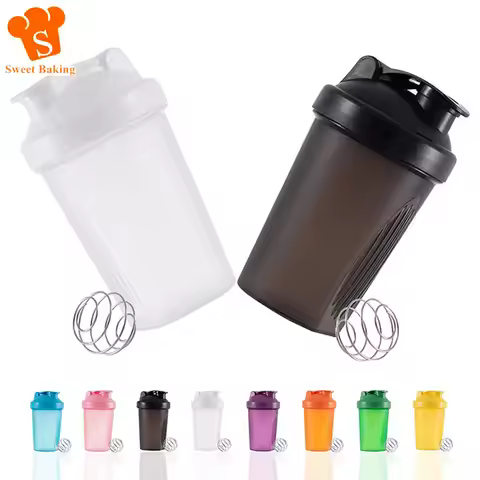 400ML Shaker Bottles Colorful Whey Protein Powder Mixing Bottle Fitness Gym Shaker Outdoor Portable 