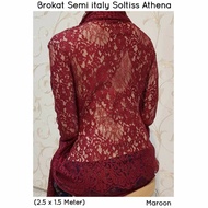 SIXMO Kain Brokat Semi Italy Soltiss Athena Super Lembut dan Halus Bahan Kebaya Bali Kebaya Penganti