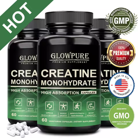 Creatine Monohydrate Capsules for Muscle Endurance, Workout Recovery, Mass Gainer, Strength Performa