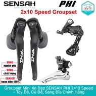 Groupset Mini 3 Piece SENSAH PHI 2x10 Speed – Swingarm, Derailleur, Road Bicycle Disc Shifter - Genu