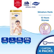 Skinature Pants by Drypers Baby Pants Diapers M38/ L32/ XL26/ XXL22 (4 Packs) - Super Soft & Allerge
