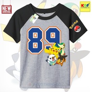 KSF - POKEMON RAGLAN NUMBER KIDS T-SHIRT (1-8T) Unisex Boys & Girls T-Shirt Tops