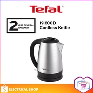 Tefal 1.7L Cordless Kettle KI800D Stainless Steel, Filter, Removable lid / 1.7L Inox Glass Kettle KI