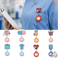 LUOYAO1 Retractable Watch Brooch, Colourful PVC Nurse Pocket Watches,  Cute Appearance Lovely Cartoo