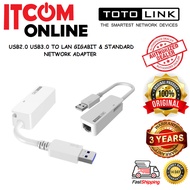 TOTOLINK USB 3.0 & USB 2.0 TO GIGABIT/STANDARD LAN NETWORK ADAPTER (U100/U1000)