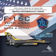 Galaxy MODEL 1/48 F 16C 70TH USAF TRIBUTE TO 396TH SQ MASK & DECAL D48084