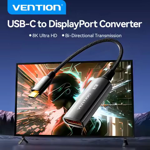 Vention 8K USB C to DisplayPort Cable USB Type C Male to DP Female Adapter for Phone Tablet Laptop M