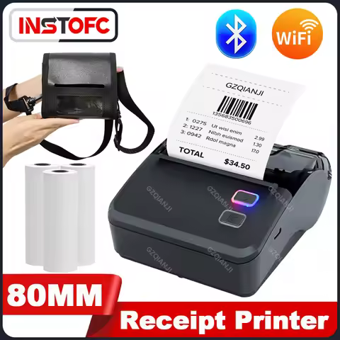 80mm WIFI Receipt Bill Printer USB Bluetooth Mobile Thermal Mini Handheld POS Maker for Loyverse Sma
