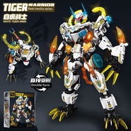 mainan budak lelaki mechamato toy Harimau putih, naga biru, mecha Suzaku, blok bangunan, robot baru 