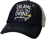 Blame It On The Drink Package Cruise Hat Embroidered Baseball Hat Mesh Trucker Style Hat Cap Cruise 