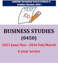 Igcse BUSINESS STUDIES 0450(PAPER 1&2) 2021-2026 Feb/March Past Papers.