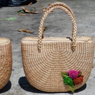 Woven bag, water hyacinth woven bag, women's handbag, Summer bag, Vintage