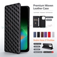 Casing for Redmi Note 17 Pro Max 5G Note 17 ProMax Luxury Leather Flip Case Stereoscopic Lines Card 
