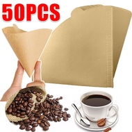 50Pcs V01 Coffee Paper Filter / V60 Hand-poured Coffee Strainer / Natural Mocha Pot Filters Papers