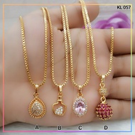 Paperclip Necklace Adult Necklace Italian Gem oval Luxury gold Plated gold KL 057
