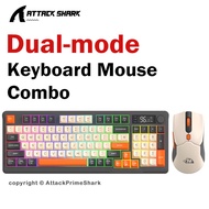 FREEWOLF T96 Wireless Keyboard Mouse Combo 96-Key RGB Smart Screen Bluetooth 2.4G