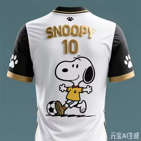 Snoopy Jersey 2026 Summer New Ai Design Snoopy Pattern Jersey Snoopy 10 Black And White Football Jer