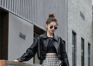 Crop Leather PU Vintage Jacket
