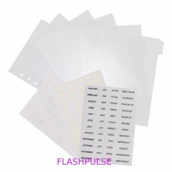 FLASHPULSE Diary Book Sticker 6pcs/12pcs PVC Notebook Sticker Separator Page Binding Supplies Loose 