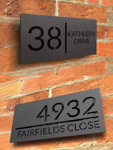 Personalized House Number Sign Outdoor House Plaque Floating Custom House Number Plate 3D Cut Acryli
