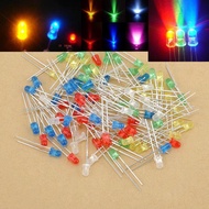 100Pcs 3mm LED Light Bulb Emitting Diode Bulbs Lamps Mixed Color