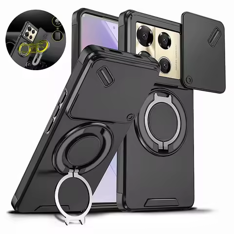 Shockproof Armor Slide Camera Case For infinix Note 40 Pro 5G 4G 50 Pro+4 Plus GT 20 Pro Magnetic Ri