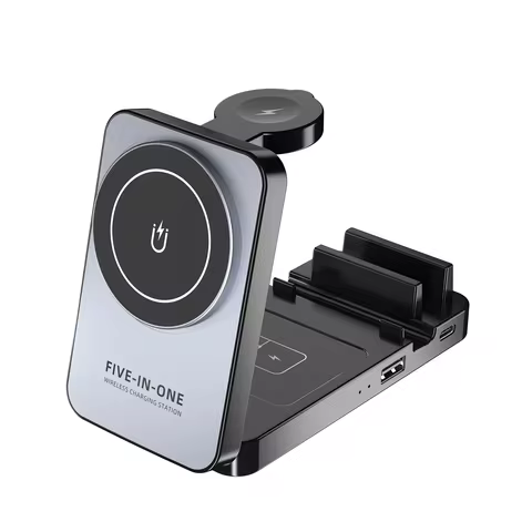 Wireless Charger for iPhone 17 16 15 14 13 12 11 X 8, 5 in 1 Charging Station for Apple Watch 10/9/8