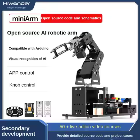 Hiwonder 5 DOF Robotic Arm Miniarm Offline Programming Motion Control Ai Robot Compatible With Ardui