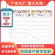 2026-2027 English Calendar YO Coil Wall Calendar Multinational Holiday Foreign Trade Calendar Custom