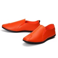 Men's Leather Shoes, Korean Style Soft Soled Casual Shoes Men Causal Jogging Shoes Bean Shoes Leathe