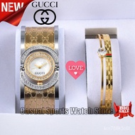 GUCCI Watch For Women Set Original Pawnable GUCCI Bangle For Women Ladies Jewelry Original Stainless