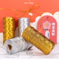 WFF Party Macrame Cord Rope Ribbon 1.5mm 100m Crafts DIY Gold Silver Rope String Sewing Twine Twisted Thread Home Textile Decoration