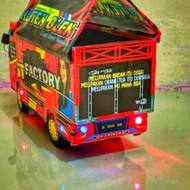 MINIATUR TRUK CANTER OLENG KAYU ANTI GOSIP VARIASI TERPAL DAN NAMA