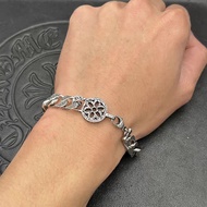 Chrome Hearts Thai Silver Retro Cherry Blossom Tang Grass Pattern Men Women Bracelet Bracelet
