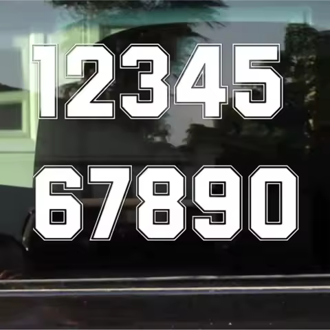 A1111 # Figures 0 1 2 3 4 5 6 7 8 9 Racing Number Helmet Racing Vinyl Decals Motorcycle Accessories 
