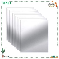 TEALY 10pcs Mirror Stickers Bedroom Self-adhesive Bathroom Wall Tile Stickers