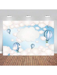熱氣球攝影背景藍天白雲拍攝背景新生兒蛋糕攻略裝飾工作室